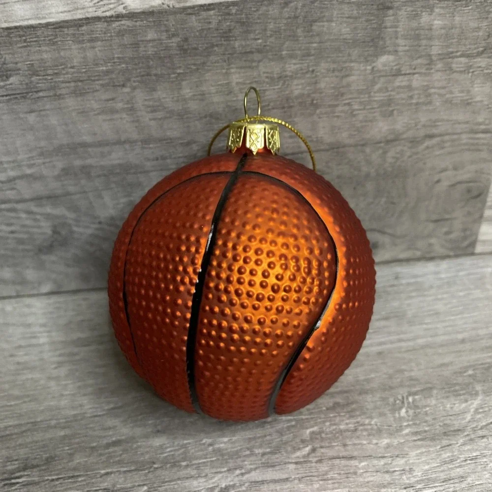Christmas Glass Blown‎ Basketball Ornament 3